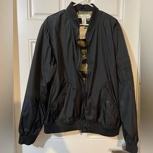 H&M Bomber Jacket, Black/Camo, Men’s XL